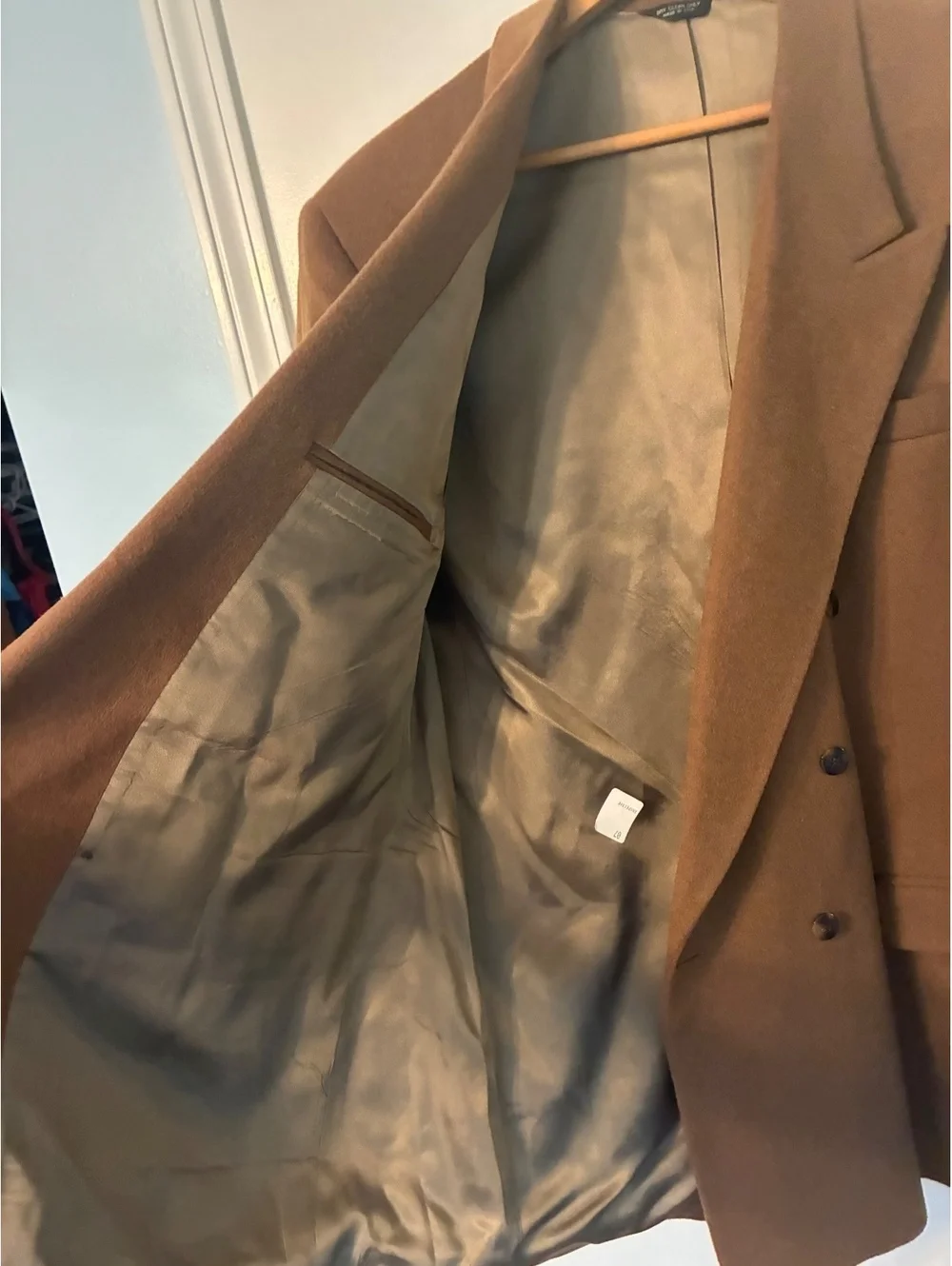 Vintage Context 100% Camel Hair Double Breasted Blazer 44XL Made in USA